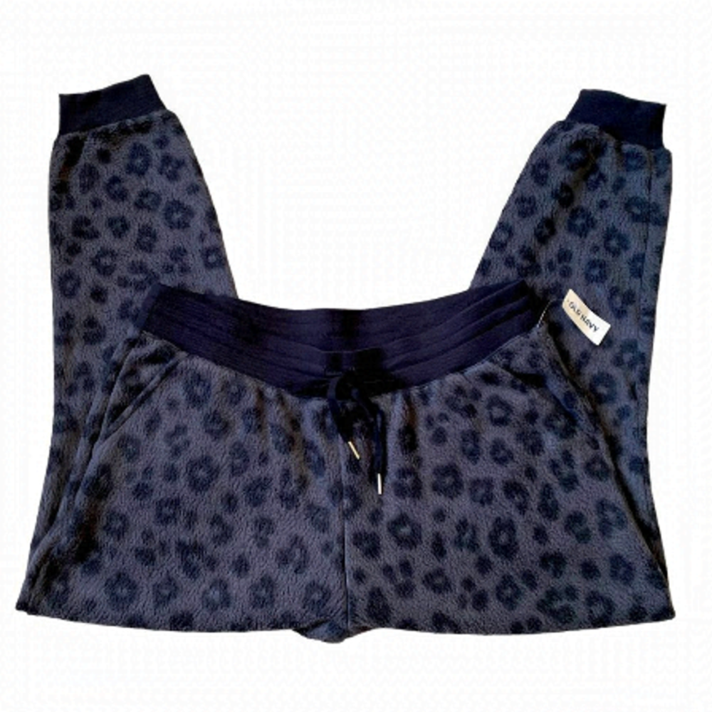 😍 2/$20 NWT Old Navy Sz Lg & Tall Black Animal Print Pyjama Lounge Pants #172
